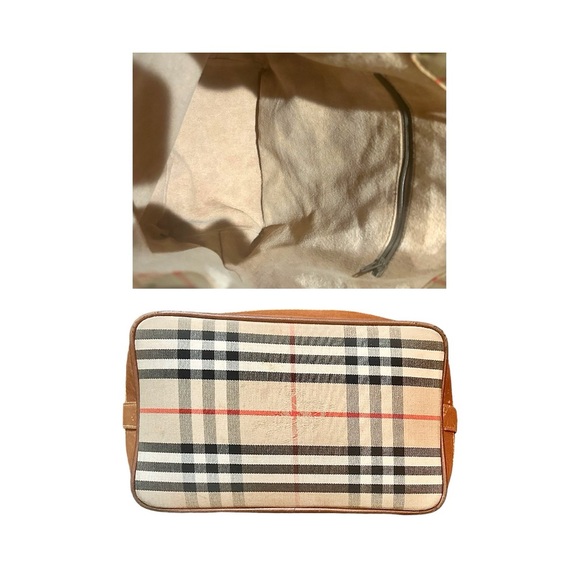 BURBERRYS Vintage Haymarket Check Drawstring Bucket Bag Authentic - Picture 4 of 5